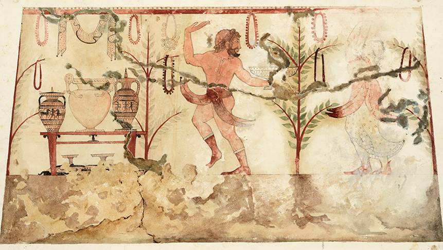 Acquerello dei Pittori di Helbig - tomba dei Vasi Dipinti, Tarquinia